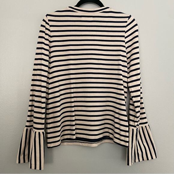 Madewell Stripe Play Ruffle Cuff Top Medium - Picture 5 of 7